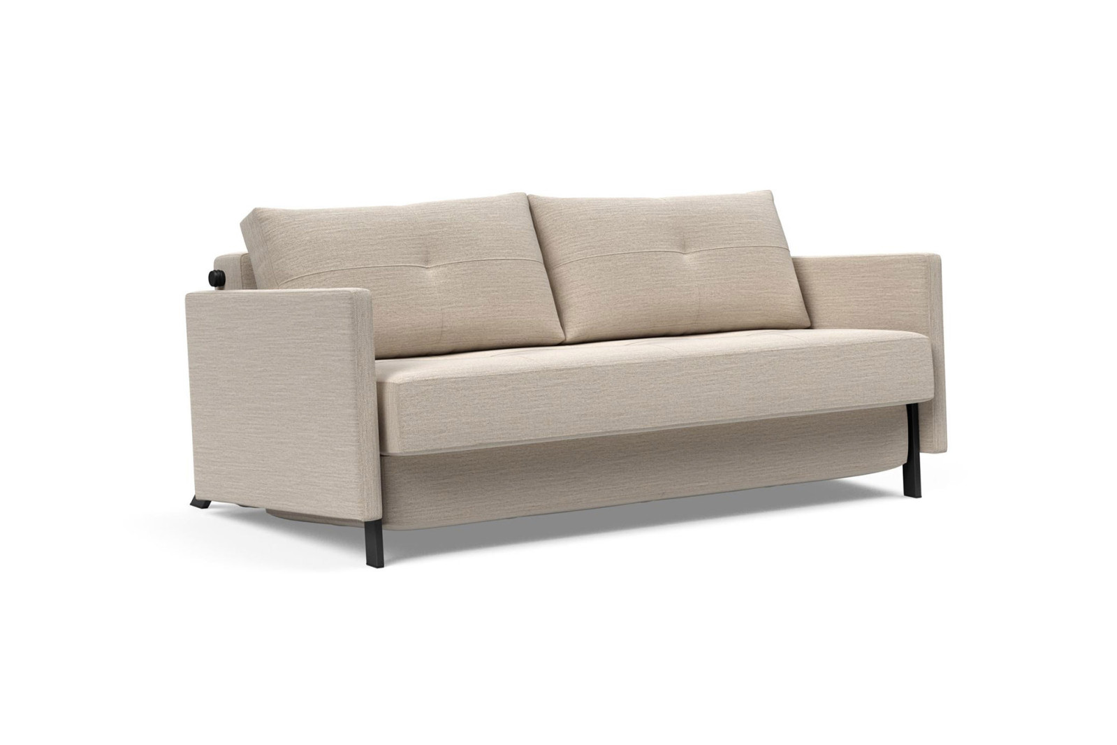 Cubed 160 Arms raztegljiv kavč z ležiščem 160 x 200 cm in oblazinjenimi rokonasloni – Innovation Living