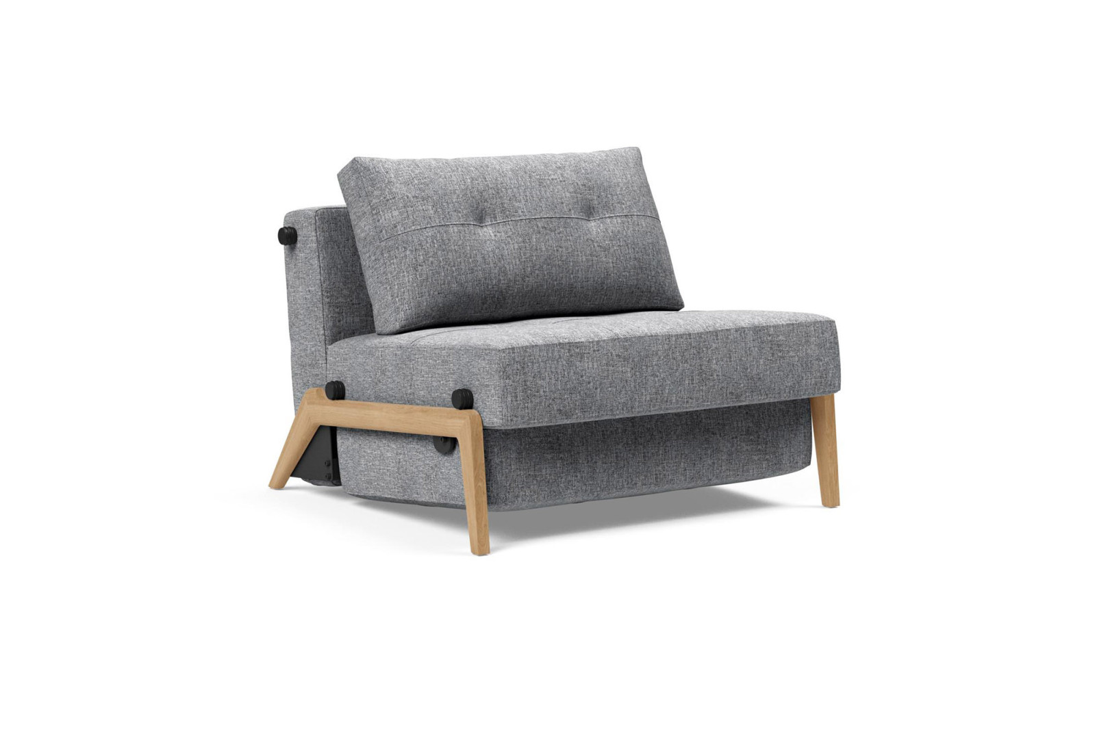 Cubed 90 Wood raztegljiv fotelj z ležiščem 90 x 200 cm in lesenimi hrastovimi nogami – Innovation Living