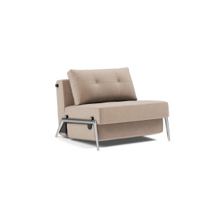 Cubed 90 Alu raztegljiv fotelj z ležiščem 90 x 200 cm in aluminijastim podnožjem – Innovation Living