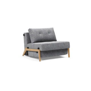 Cubed 90 Wood raztegljiv fotelj z ležiščem 90 x 200 cm in lesenimi hrastovimi nogami – Innovation Living