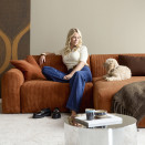 Rund Casual sedežna garnitura z ležalnikom, tkanina 595