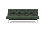 Aslak 120 Sofa Bed v tkanini 281 Avella Pine Green z lesenimi nogami Light Wood Nordic Mattress