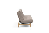 Aslak 120 Sofa Bed stranski pogled v tkanini 318 Cordufine Beige Nordic Mattress