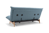 Aslak Quiltus Sofa Bed v tkanini 525 Mixed Dance Light Blue – zadnji pogled na kavč z nastavljivim naslonom