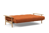Balder Sofa Bed raztegnjen v posteljo v oranžni tkanini 412 Esina Rust