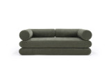 Circlus Daybed z L-nasloni v zeleni tkanini 413 Esina Olive Green