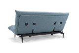 Colpus 140 Sofa Bed Quiltus v tkanini 525 Mixed Dance Light Blue s črnimi nogami – prešita Quiltus prevleka