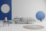 Cubed 140 Chrome raztegnjen v posteljo 140 × 200 cm v minimalističnem prostoru – Innovation Living