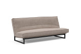 Fraction 120 Sofa Bed v tkanini 318 Cordufine Beige zadnji pogled z elegantno kovinsko konstrukcijo