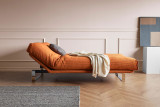 Innovation Living danski raztegljivi kavč Minimum z nastavljivim naslonom v oranžni tkanini – tkanina 595