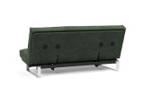 Innovation Living Minimum Sofa Bed zadnji pogled z odstranljivo Sharp Plus Cover prevleko v tkanini 281 Avella Pine Green