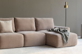 Norum Sofa Bed U-oblika Chunky rokonasloni detajl mehkega sedišča in ležalnika svetla tkanina 417