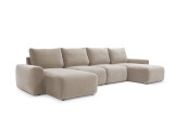 Norum Sofa Bed U-oblika Chunky rokonasloni velik lounge kavč svetla tkanina 417