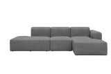 Tenksom Rund K1-2 sedežna garnitura K2L, tkanina Boucle Ash Grey 533, celoten pogled