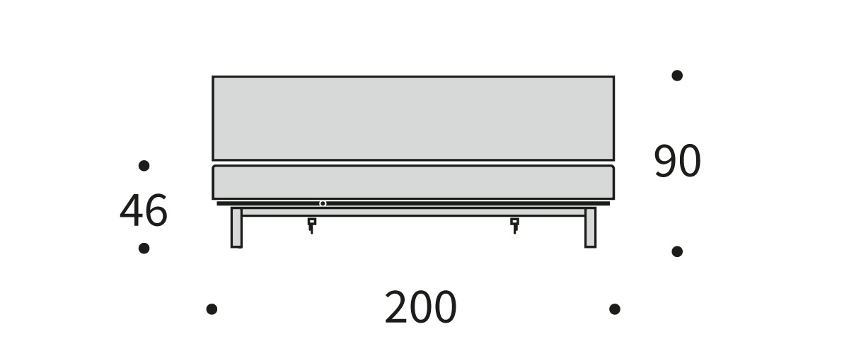 Minimum Sofa Bed dimenzije širina 200 cm