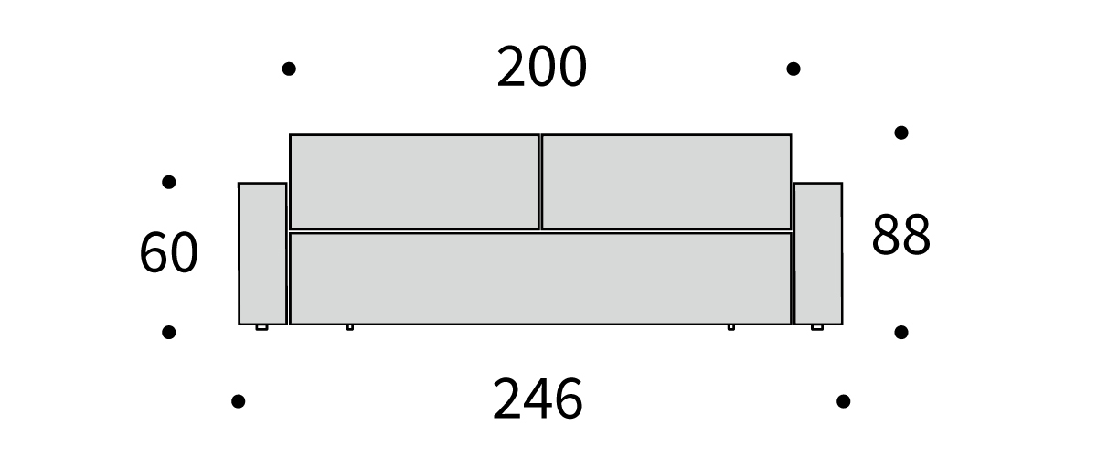 Newilla sofa bed dimenzije kavča širina globina višina