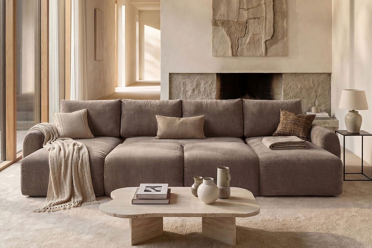 Norum Sofa Bed v U-obliki z dvema ležalnikoma