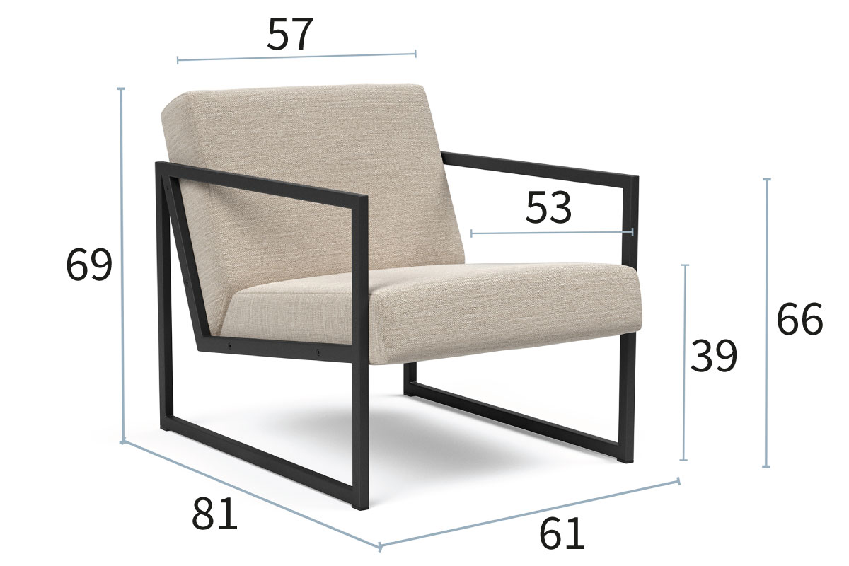 Vikko z rokonasloni dimenzije: širina 61 cm, globina 81 cm, višina 69 cm in rokonasloni 66 cm
