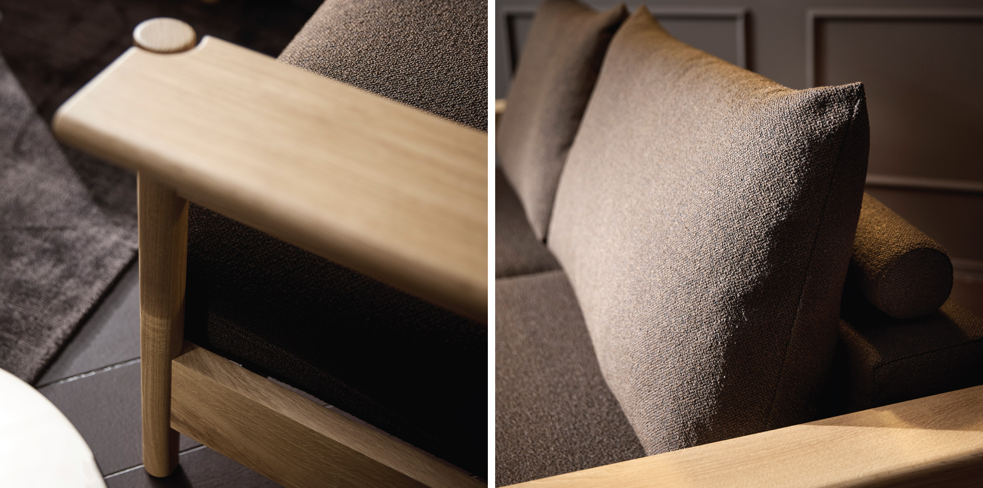 Raztegljiv kavč Malloy Wood Sofa Bed v tkanini 358