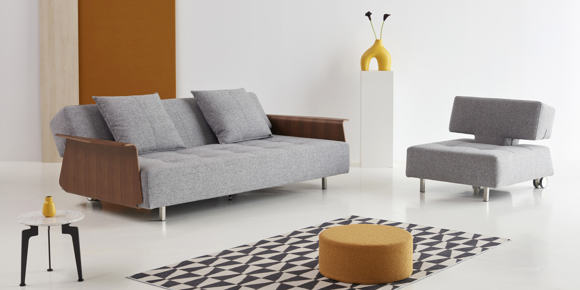 Raztegljiv kavč Long Horn Sofa Bed z rokonasloni in fotelj