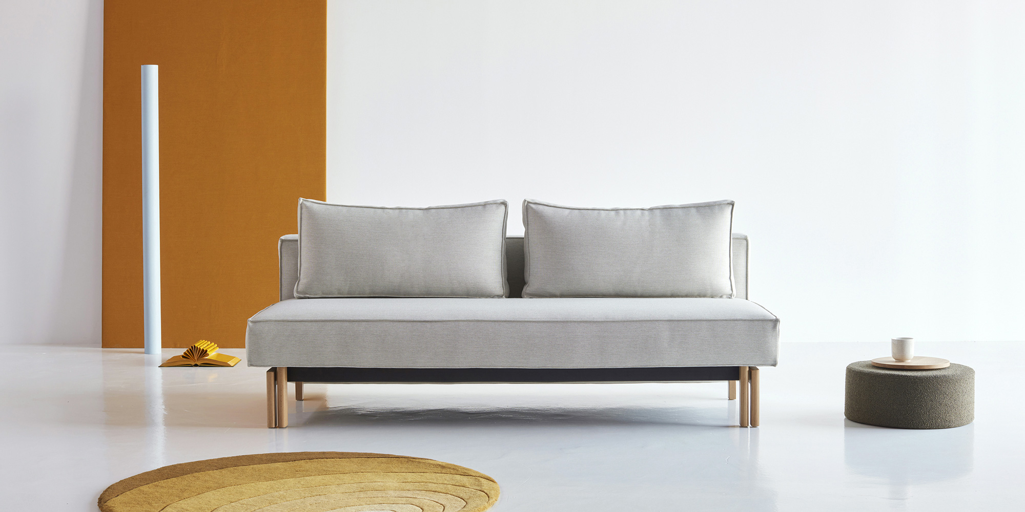 Raztegljiv kavč Sly Wood Sofa Bed v tkanini 527
