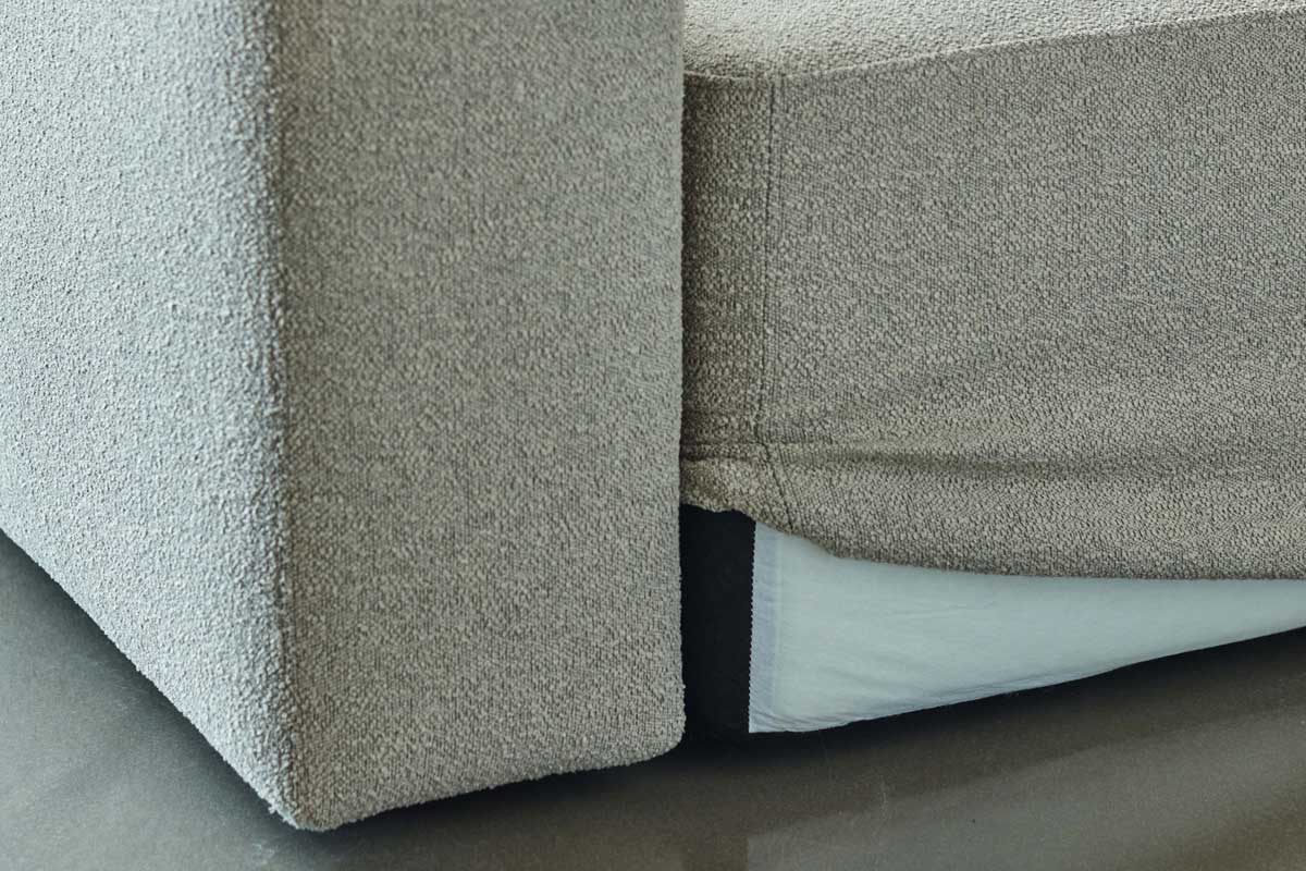 Detajl snemljive pralne prevleke Rund v tkanini Bouclé 539 Beige