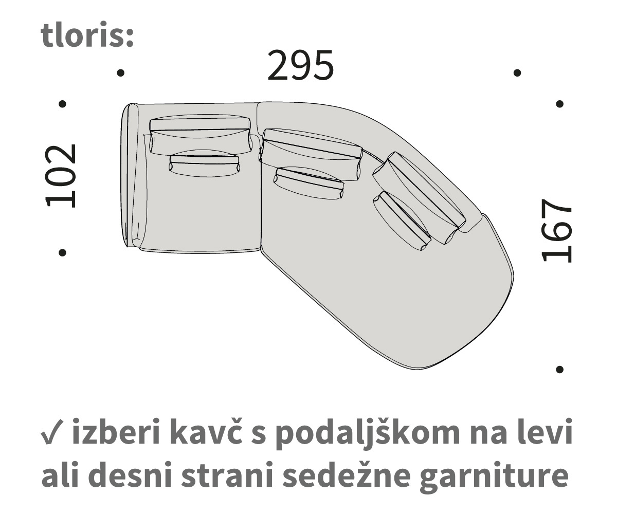 vivole kotni 45, dolžina 295 cm